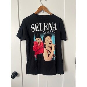 Official Selena Quintanilla Si Una Vez Black Graphic T-Shirt Mens Small S Cotton